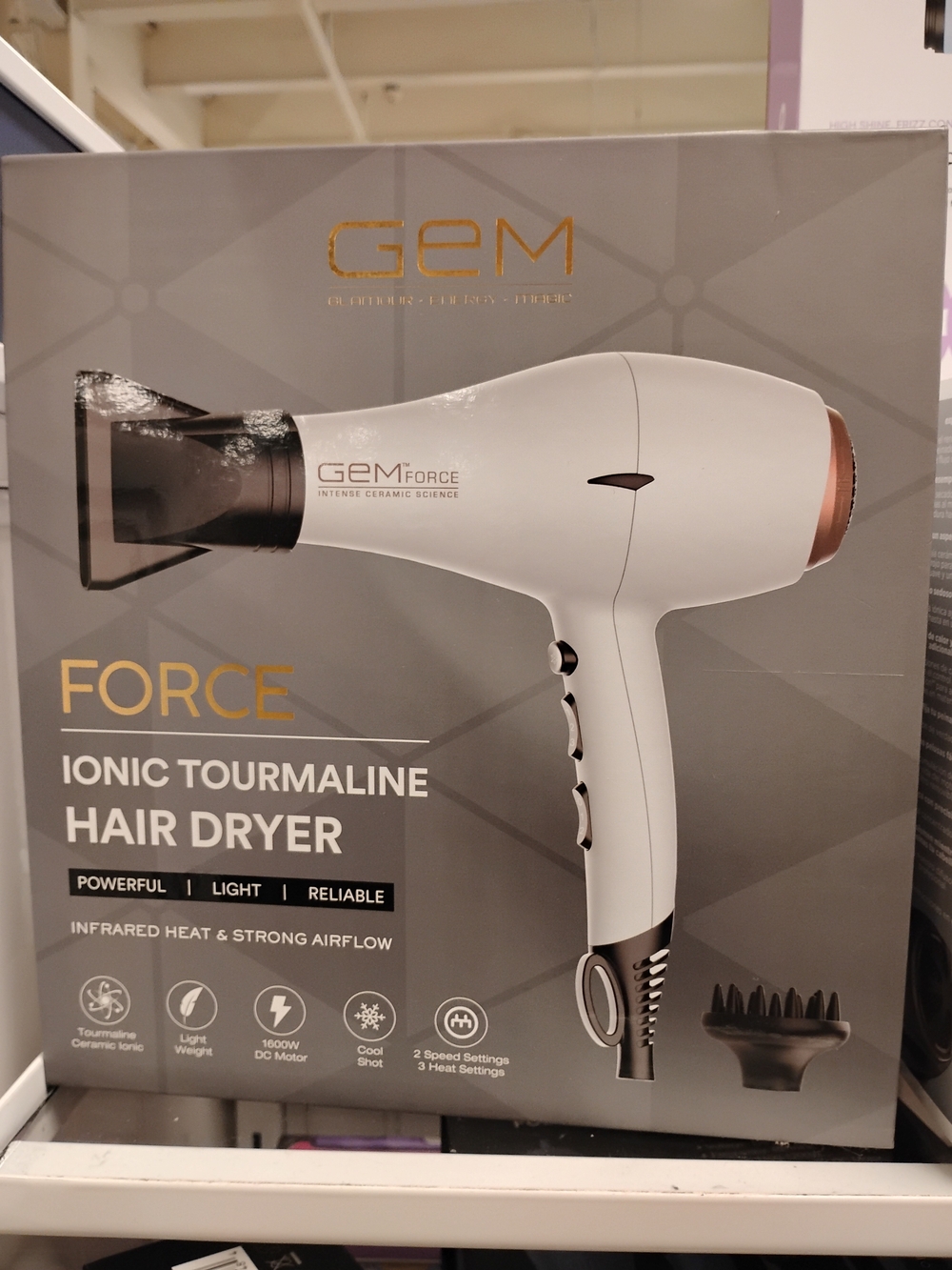 New Force White Ionic Tourmaline Hair Dryer